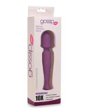 Curve Toys Gossip Silicone Vibrating Wand 10x - Violet