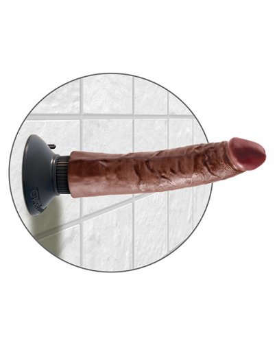 King Cock 7\" Vibrating Cock - Brown