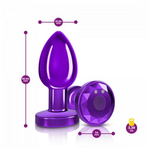 R/C Vibrating Metal Plug - Purple-Med