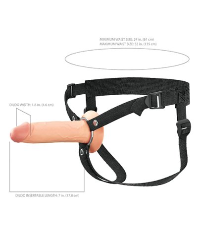 Fantasy X-Tensions Elite 7\" Silicone Hollow Strap-on - Light