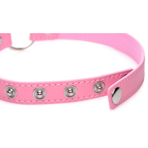 Kinky Kitty Ring Slim Choker - Pink