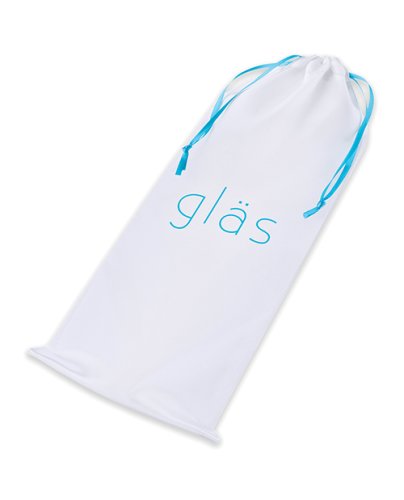 Glas 8\" Realistic Ribbed Glass G-Spot Dildo w/Balls - Clear