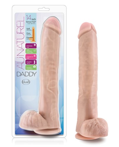 Blush Au Naturel Daddy 14\" Sensa Feel Dual Density Dildo - Vanilla