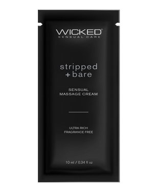 Wicked Sensual Care Stripped & Bare Unscented Massage Cream - .34 oz