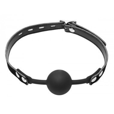 Hush Locking Silicone Ball Gag - Leather