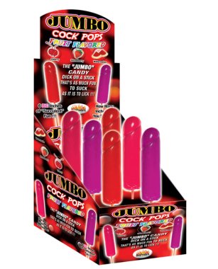 Jumbo Fruit Flavor Cock Pops - Display of 6