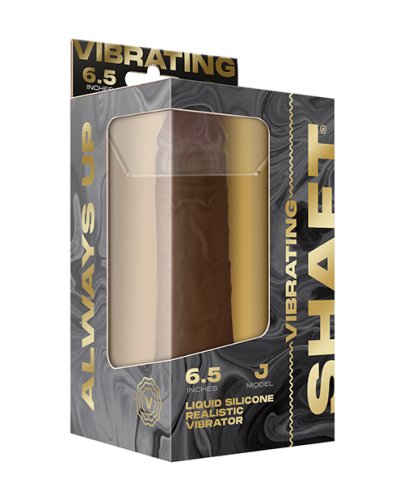 Shaft Flexskin Liquid Silicone 6.5\" Vibrating Dong - Oak