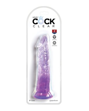 KING COCK CLEAR 8IN PURPLE