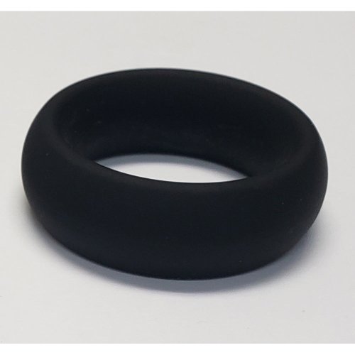 Wide Silicone Donut Ring - Black 2\"