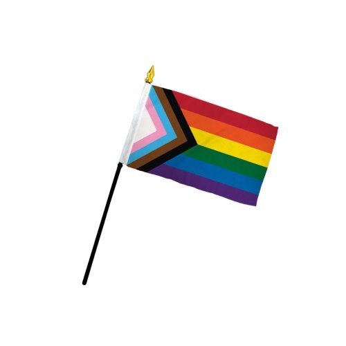 Progress Pride 4\" x 6\" Stick Flag