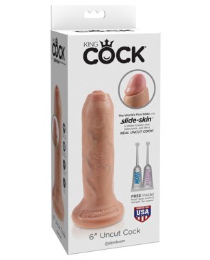 King Cock 6" Uncut Dildo - Flesh