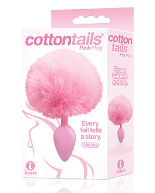 THE 9'S COTTONTAILS SILICONE BUNNY TAIL BUTT PLUG PINK