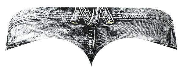 DIRTY DENIM THONG BLUE S/M