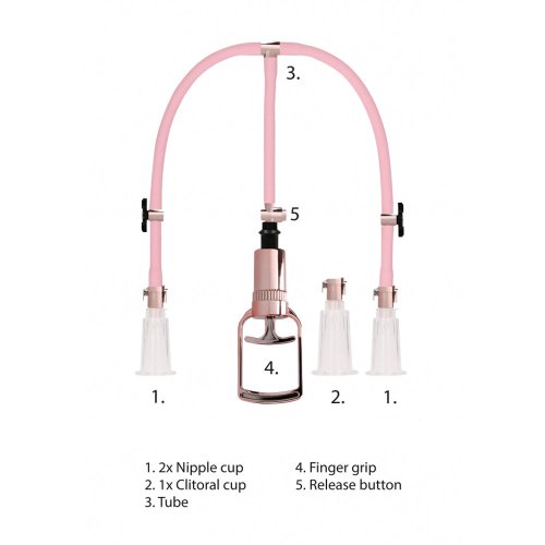 Pumped Clitoral & Nipple Pump Set Rose