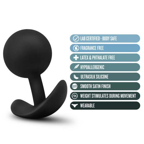 ANAL ADVENTURES PLATINUM SILICONE VIBRA PLUG BLACK