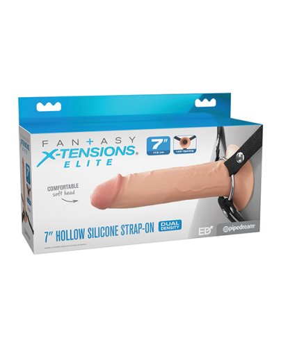 Fantasy X-Tensions Elite 7\" Silicone Hollow Strap-on - Light