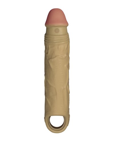 Shaft Flexskin Liquid Silicone 7.8\" Vibrating Sheath - Oak