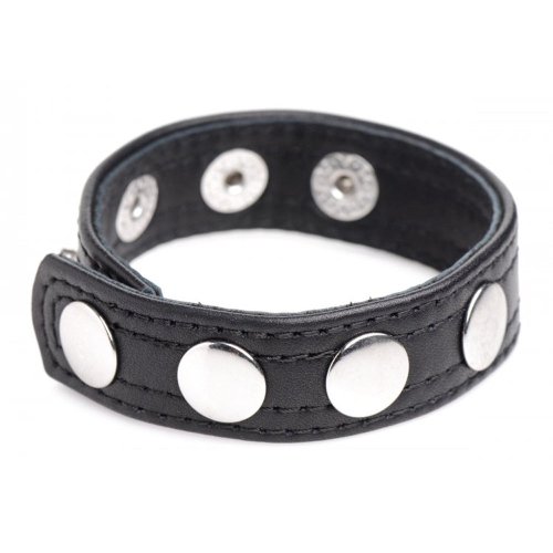 Leather Speed Snap Cock Ring - Black