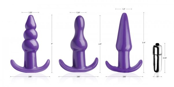 FRISKY THRILL TRIO ANAL PLUG SET PURPLE