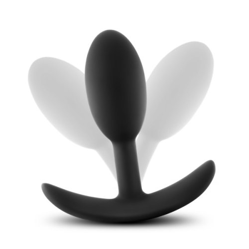 ANAL ADVENTURES PLATINUM SILICONE VIBRA SLIM PLUG SMALL BLACK