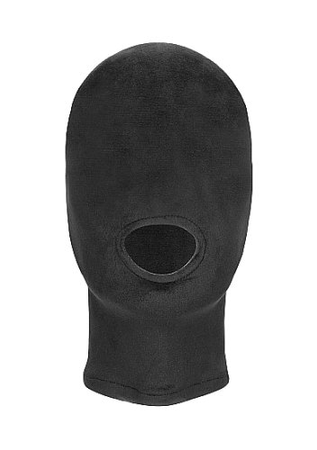 VELVET & VELCRO MASK W/ MOUTH OPENING BLACK