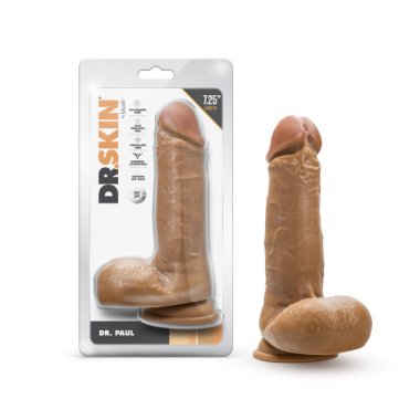 DR. SKIN DR. PAUL 7.25IN DILDO W/ BALLS TAN