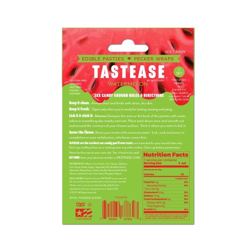 TASTEASE EDIBLE PASTIES & PECKER WRAPS IN WATERMELON