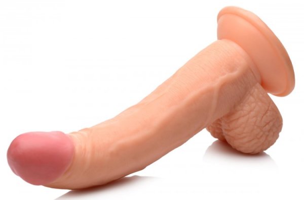 POP 7.5IN DILDO W/ BALLS LIGHT