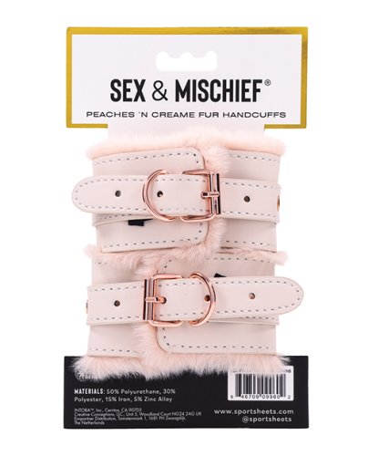 Sex & Mischief Peaches \'n CreaMe Fur Handcuffs