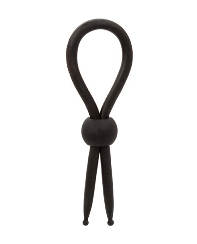 Alpha Liquid Silicone Lasso Cock Ring - Black