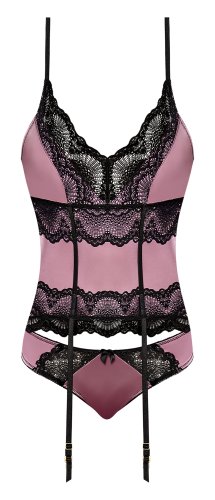 SENSUAL DESIRES BASQUE & TANGA SET MAUVE S/M