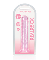 Shots RealRock Crystal Clear 7" Straight Dildo w/Suction Cup - Pink