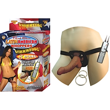 LATIN AMERICAN WHOPPERS 8IN DONG VIBRATING W/HARNESS