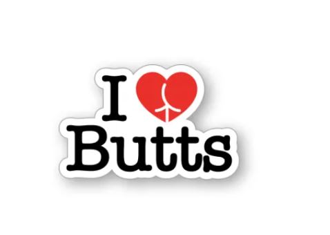 I HEART BUTTS PIN (NET)