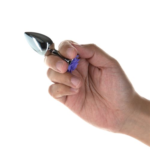 LUX ACTIVE PURPLE ROSE 3.5IN METAL BUTT PLUG SMALL