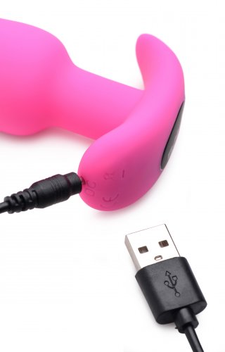 BANG! 21X VIBRATING SILICONE BUTT PLUG W/ REMOTE PINK