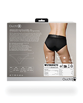 Shots Ouch Vibrating Strap On High-Cut Brief - Black XS/S