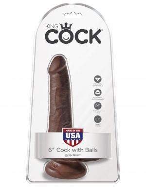 KING COCK 6 IN COCK W/BALLS BROWN