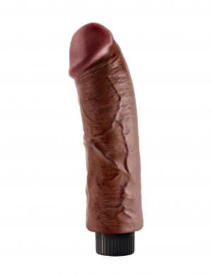 KING COCK 8 IN COCK BROWN VIBRATING