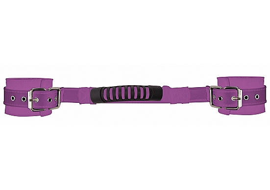 ADJUSTABLE LEATHER HANDCUFFS PURPLE