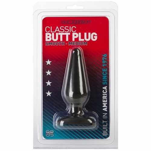 CLASSIC BUTT PLUG-BLACK MEDIUM CD