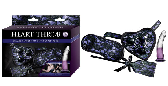 HEART-THROB DELUXE HARNESS KIT CURVED DONG PURPLE