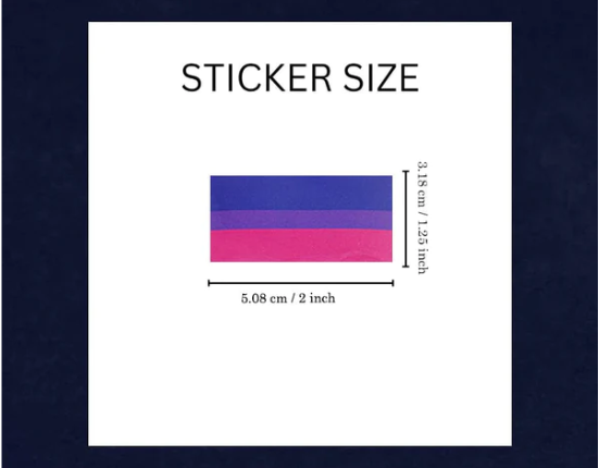 Bisexual Rectangle Flag Stickers -250pc*