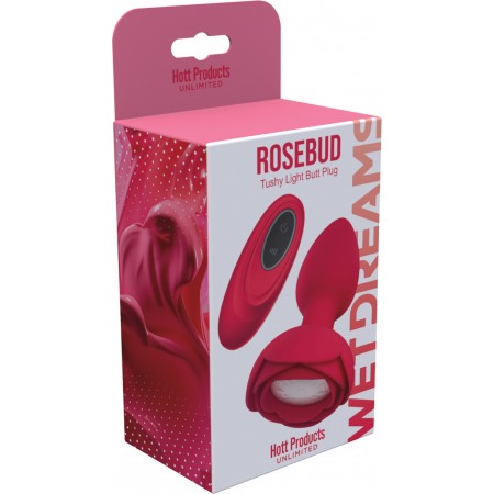 ROSE BUD TUSHY LIGHT LIGHT UP BUTT PLUG SILICONE