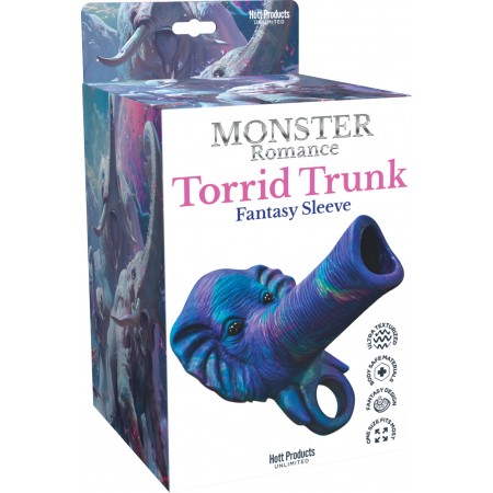 MONSTER ROMANCE TORRID TRUNK SILICONE SLEEVE W/ SCROTUM STRAP 4 SLEEVE\"